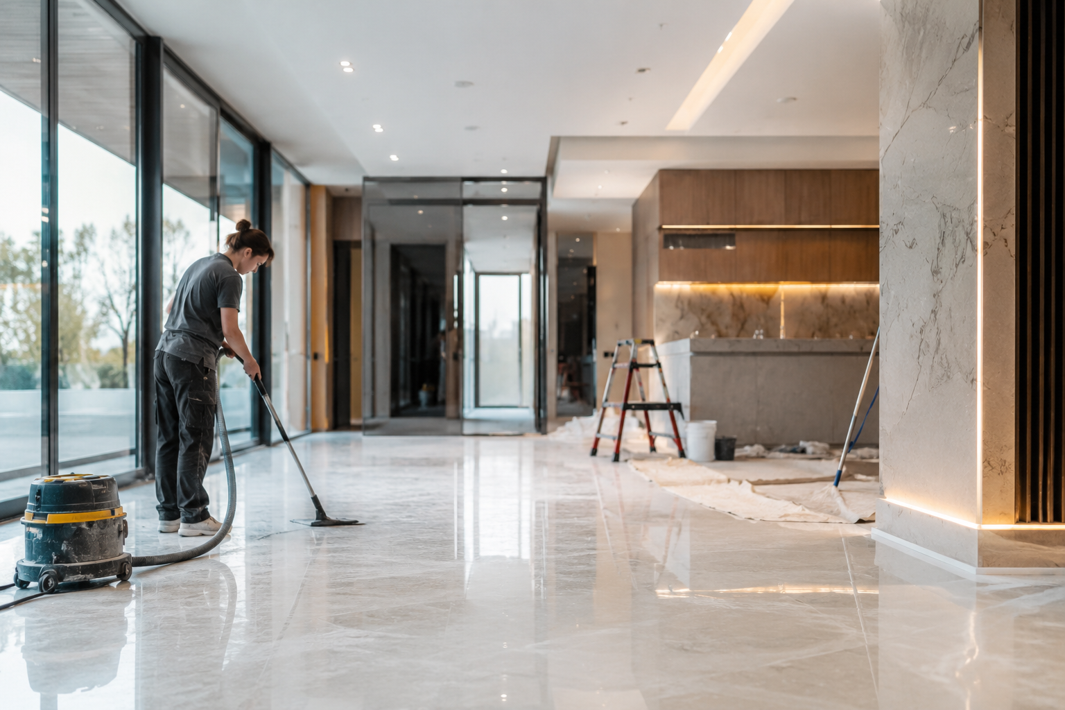 A bright modern interior finished clean to a pristine, move-in standard
