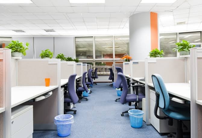 A clean, well-kept office workspace ready for a productive day