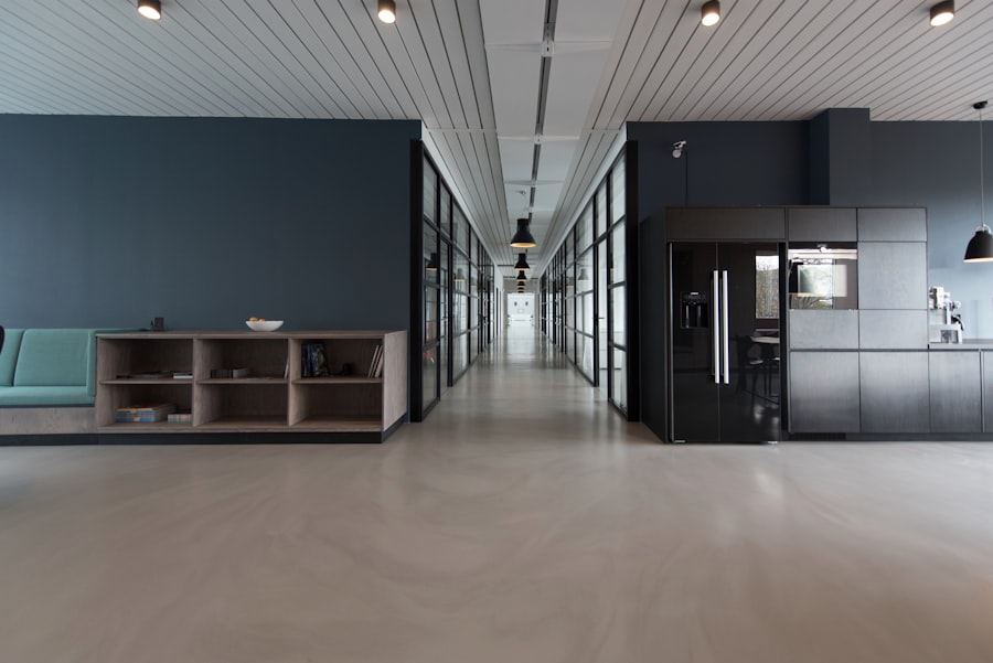 A bright, spotlessly clean open-plan commercial office interior